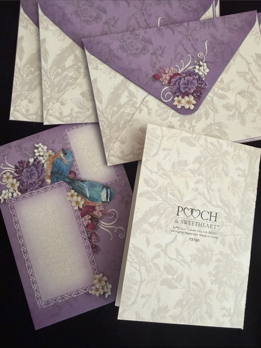 Floral & Butterfly Stationery Gift Set — Pink, Purple, Teal